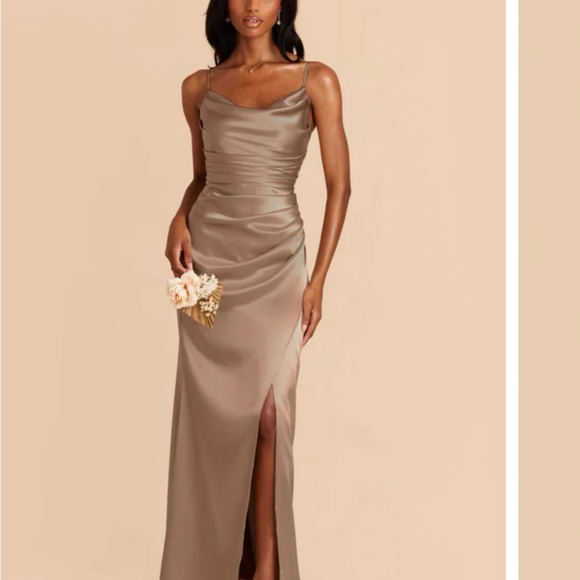 Birdy Grey Lydia Dress Elegant Shiny Satin Bridesmaid or Wedding Guest Gown - Picture 1 of 11